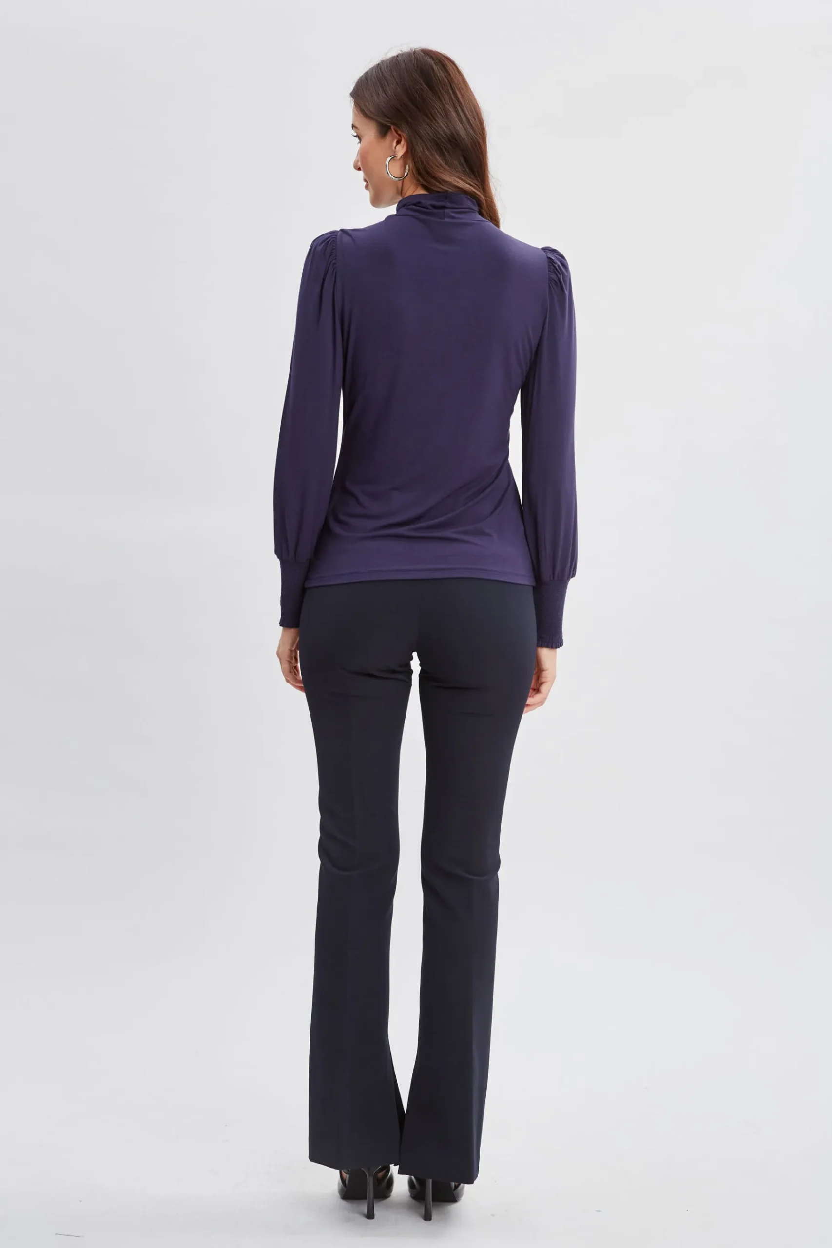 Elie Tahari Smocked Turtleneck Knit- Tops & Sweaters
