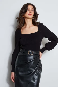 Elie Tahari Square Neck Sweater- Tops & Sweaters