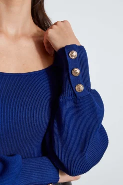 Elie Tahari Square Neck Sweater- Tops & Sweaters