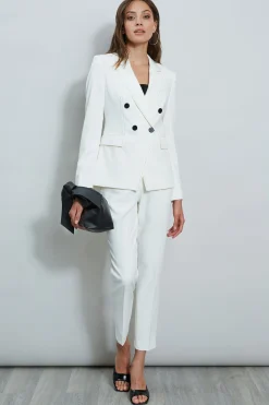 Elie Tahari Stitch Double Breasted Blazer- Jackets & Blazers