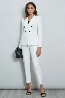 Elie Tahari Stitch Double Breasted Blazer- Jackets & Blazers