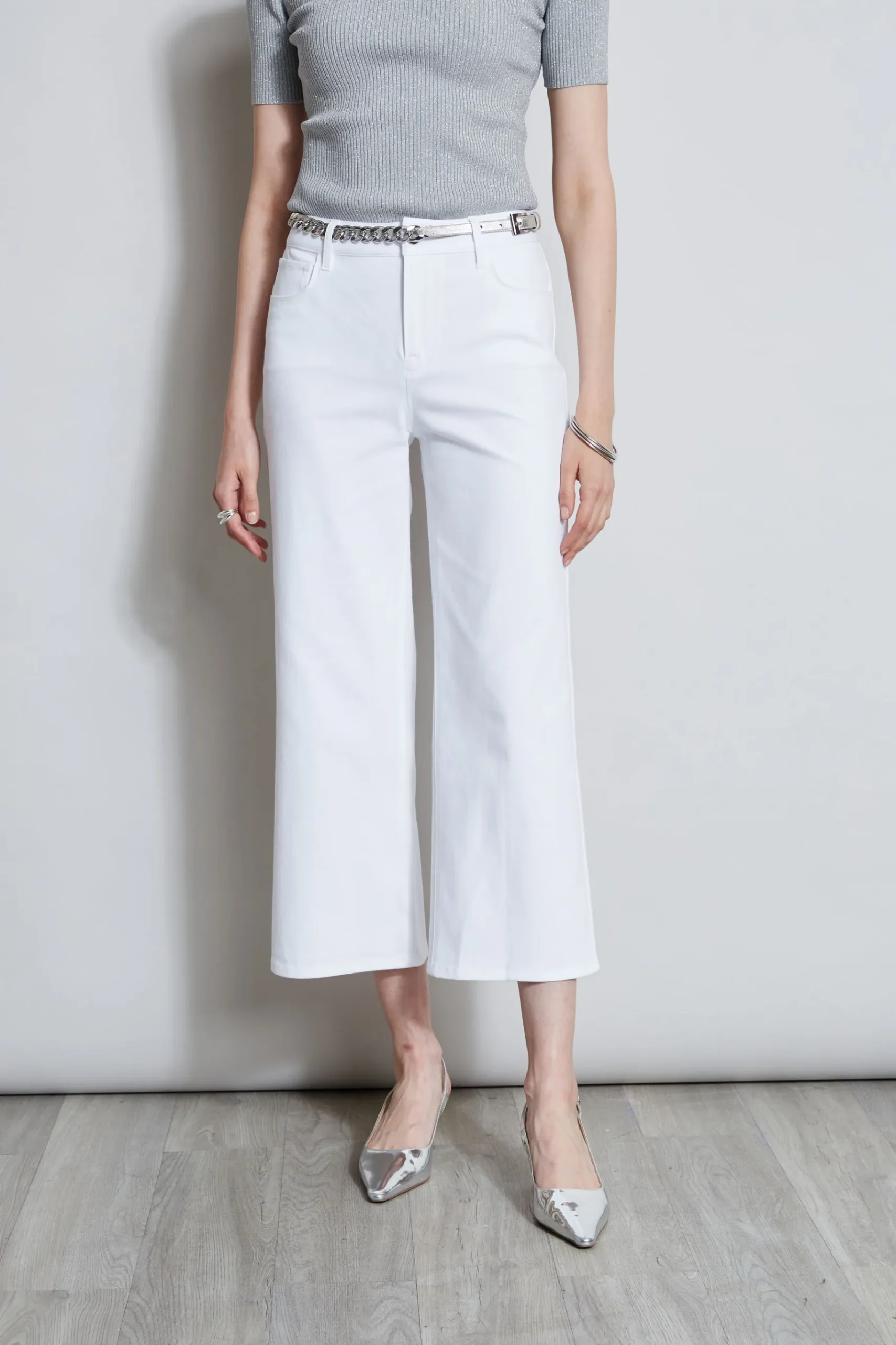 Elie Tahari Stretch Denim Wide Leg Pant- Bottoms