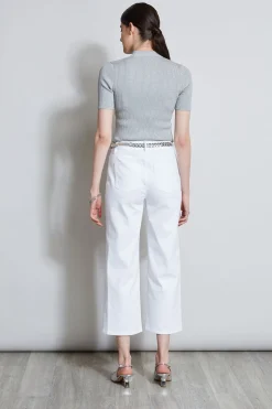 Elie Tahari Stretch Denim Wide Leg Pant- Bottoms