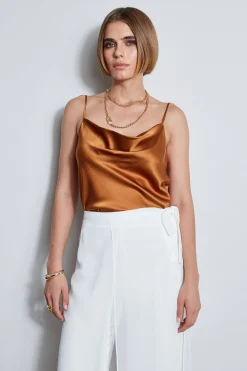Elie Tahari Stretch Silk Satin Cami- Tops & Sweaters