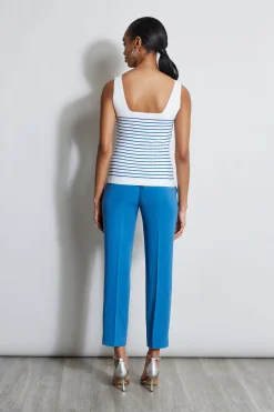 Elie Tahari Stripe Square Neck Sweater- Tops & Sweaters