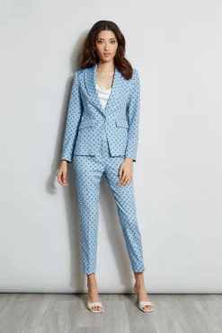 Elie Tahari Sun Print Single Button Blazer- Jackets & Blazers