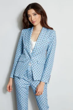 Elie Tahari Sun Print Single Button Blazer- Jackets & Blazers
