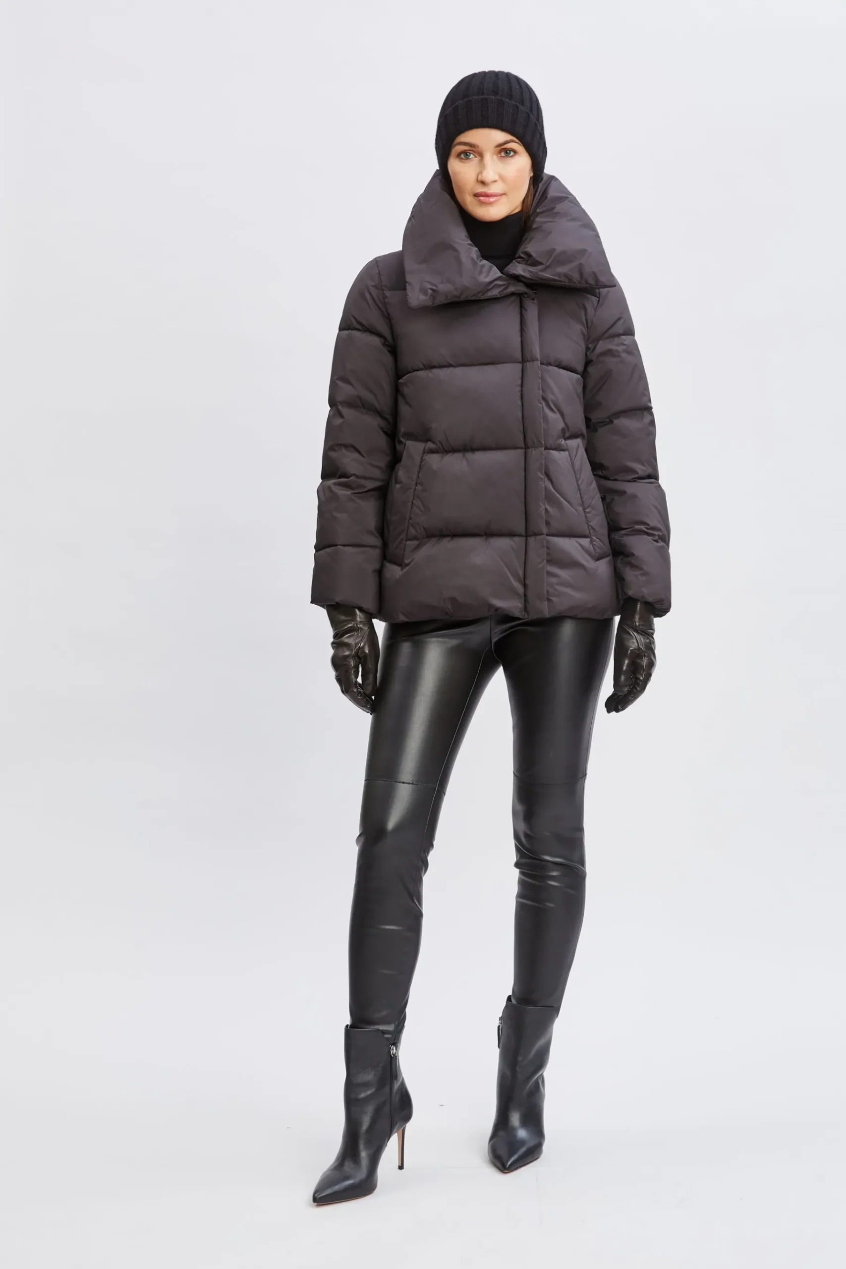 Elie Tahari Tahari Asymmetric Short Puffer Coat- Coats