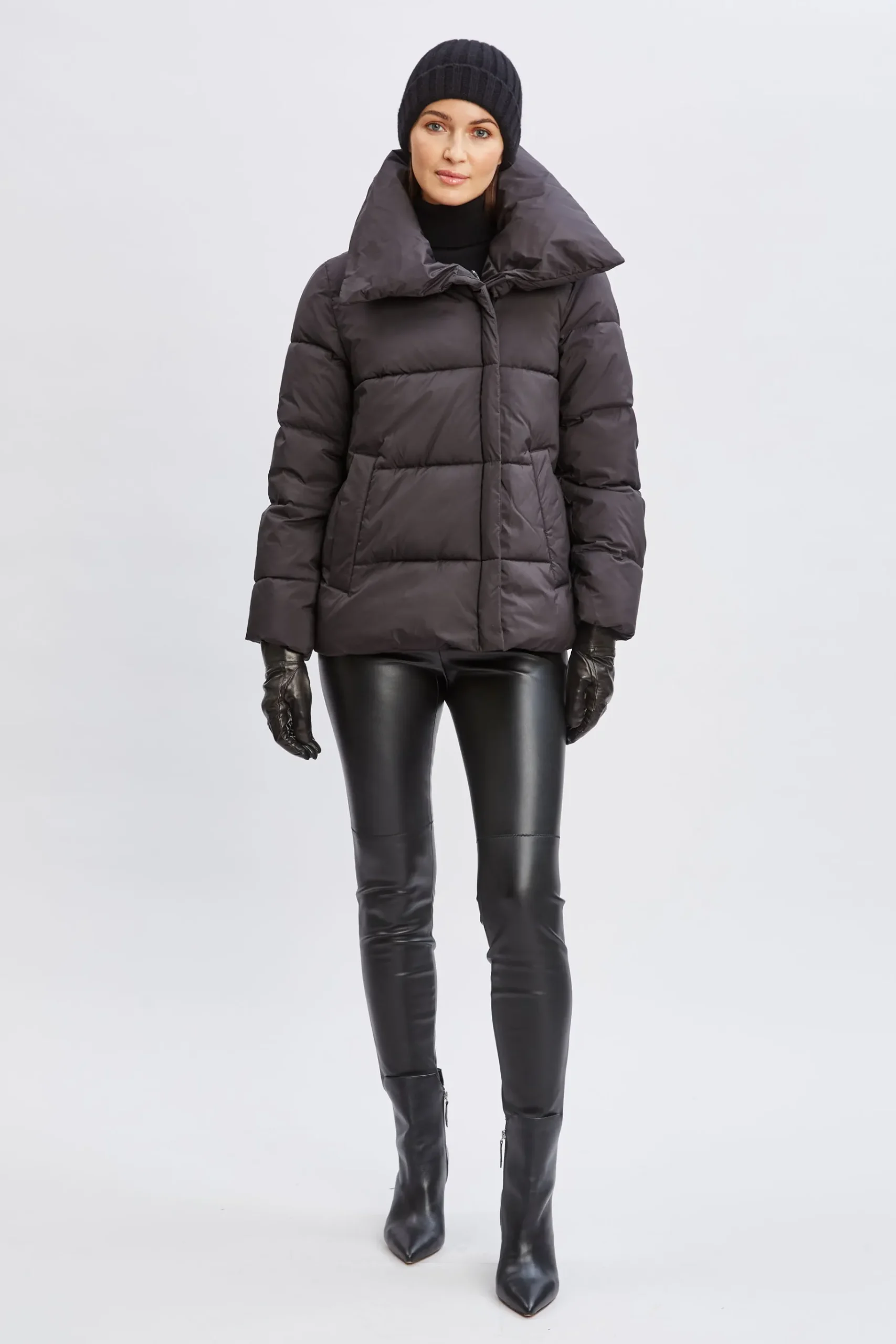 Elie Tahari Tahari Asymmetric Short Puffer Coat- Coats