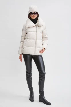 Elie Tahari Tahari Asymmetric Short Puffer Coat- Coats