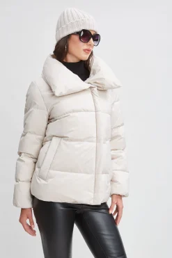 Elie Tahari Tahari Asymmetric Short Puffer Coat- Coats