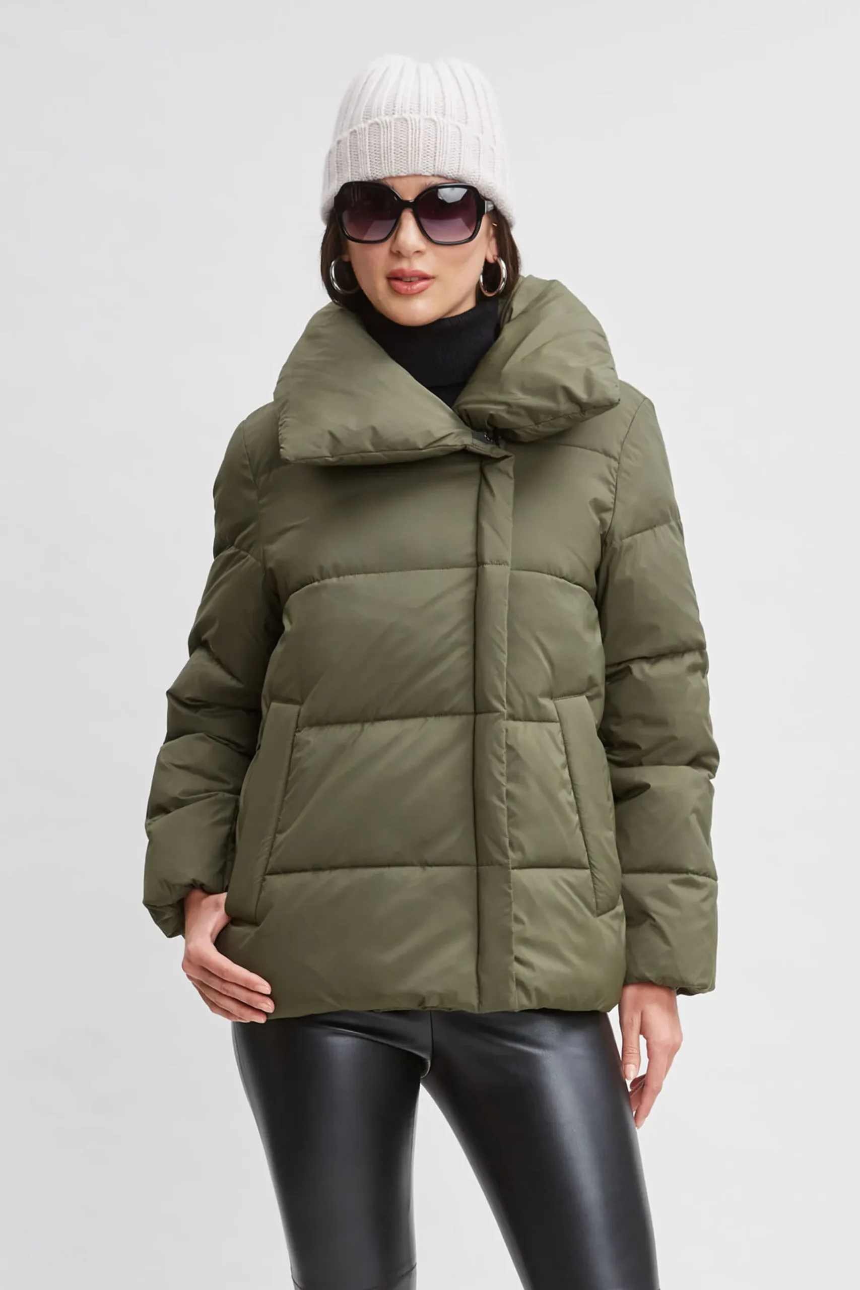Elie Tahari Tahari Asymmetric Short Puffer Coat- Coats