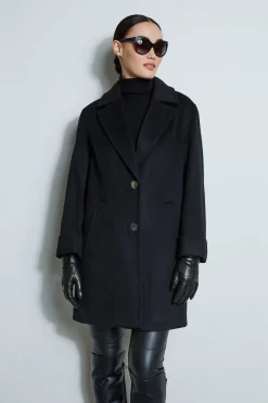Elie Tahari Tahari Double Face Wool Blend Two Button Coat- Coats