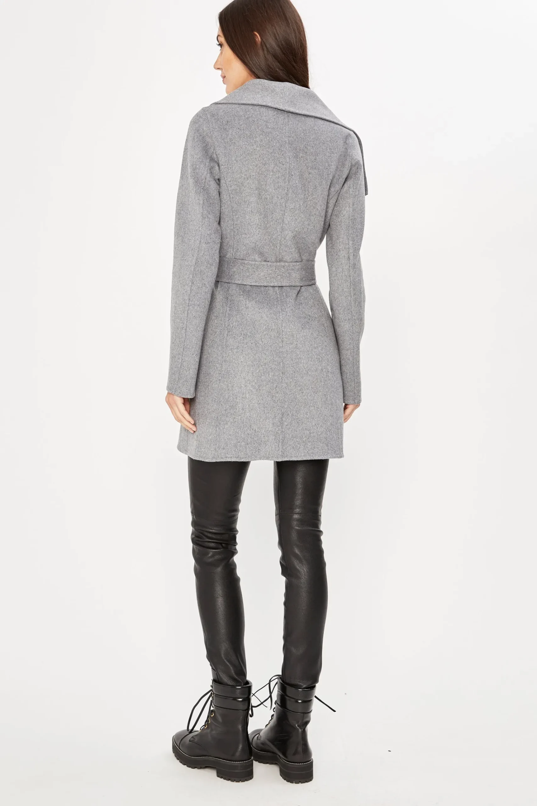 Elie Tahari Tahari Double Face Wool Lightweight Wrap Coat- Coats