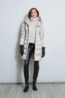 Elie Tahari Tahari Double Layer Long Puffer Coat- Coats