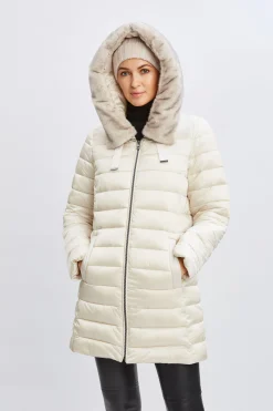 Elie Tahari Tahari Faux Fur Collar Puffer Coat- Coats