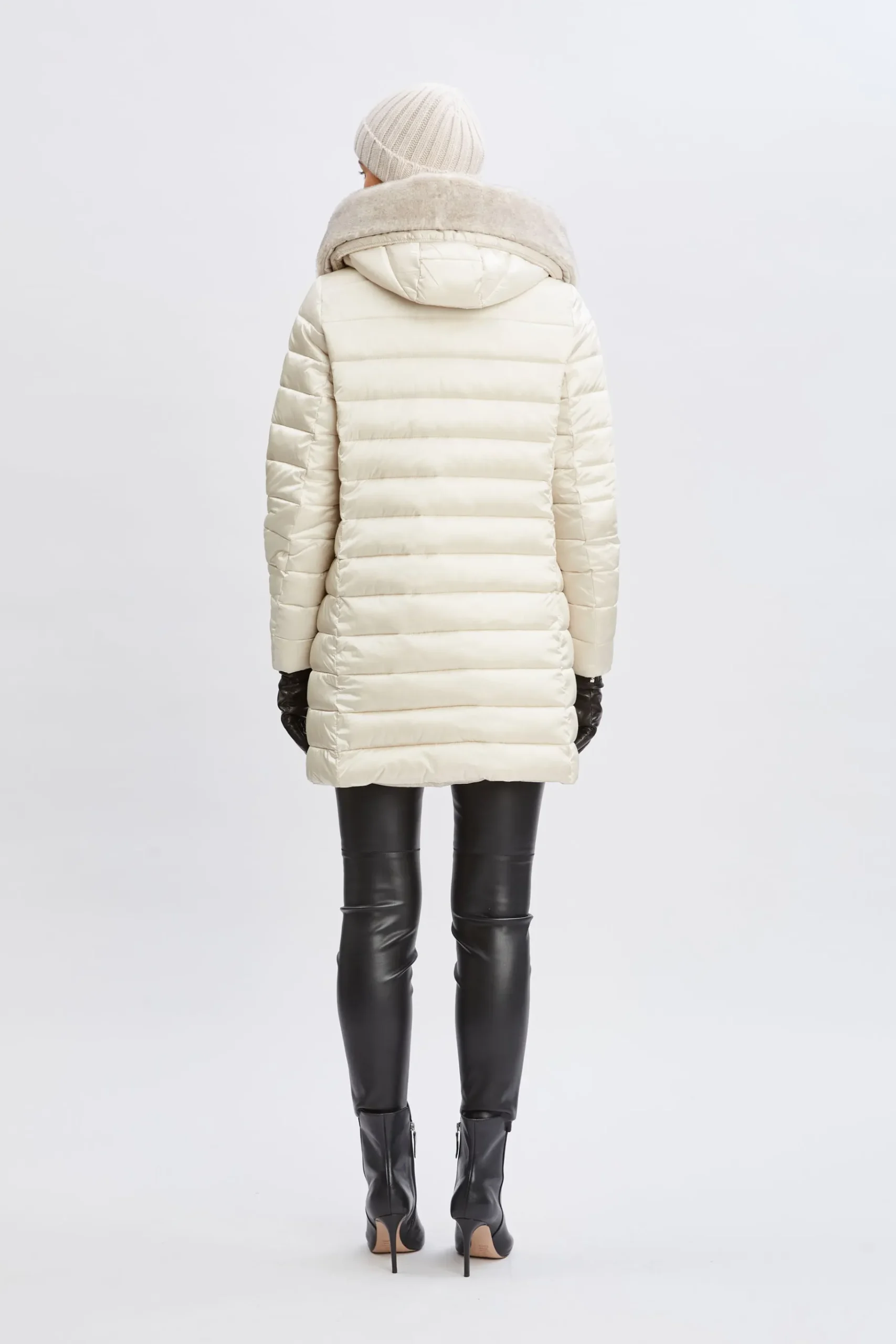 Elie Tahari Tahari Faux Fur Collar Puffer Coat- Coats