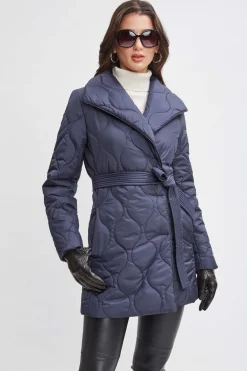 Elie Tahari Tahari Lightweight Quilted Wrap Puffer Coat- Coats