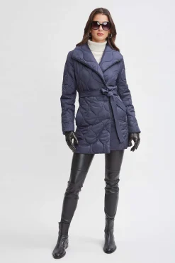 Elie Tahari Tahari Lightweight Quilted Wrap Puffer Coat- Coats