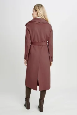 Elie Tahari Tahari Long Double Face Wool Blend Wrap Coat- Coats