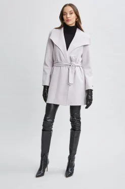 Elie Tahari Tahari Wool Blend Wrap Coat- Coats