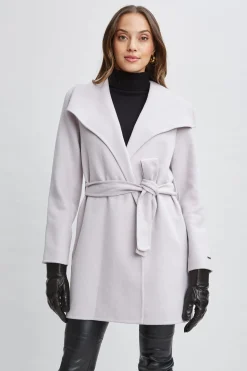 Elie Tahari Tahari Wool Blend Wrap Coat- Coats