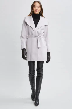 Elie Tahari Tahari Wool Blend Wrap Coat- Coats