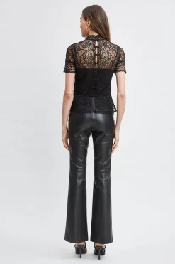 Elie Tahari Tape Applique Mock Neck Shirt- Tops & Sweaters