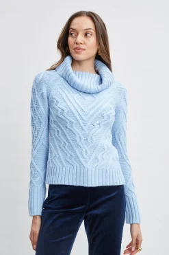 Elie Tahari Texture Turtleneck Wool Sweater- Tops & Sweaters