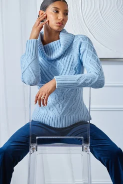 Elie Tahari Texture Turtleneck Wool Sweater- Tops & Sweaters