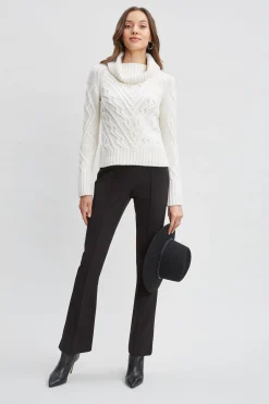 Elie Tahari Texture Turtleneck Wool Sweater- Tops & Sweaters