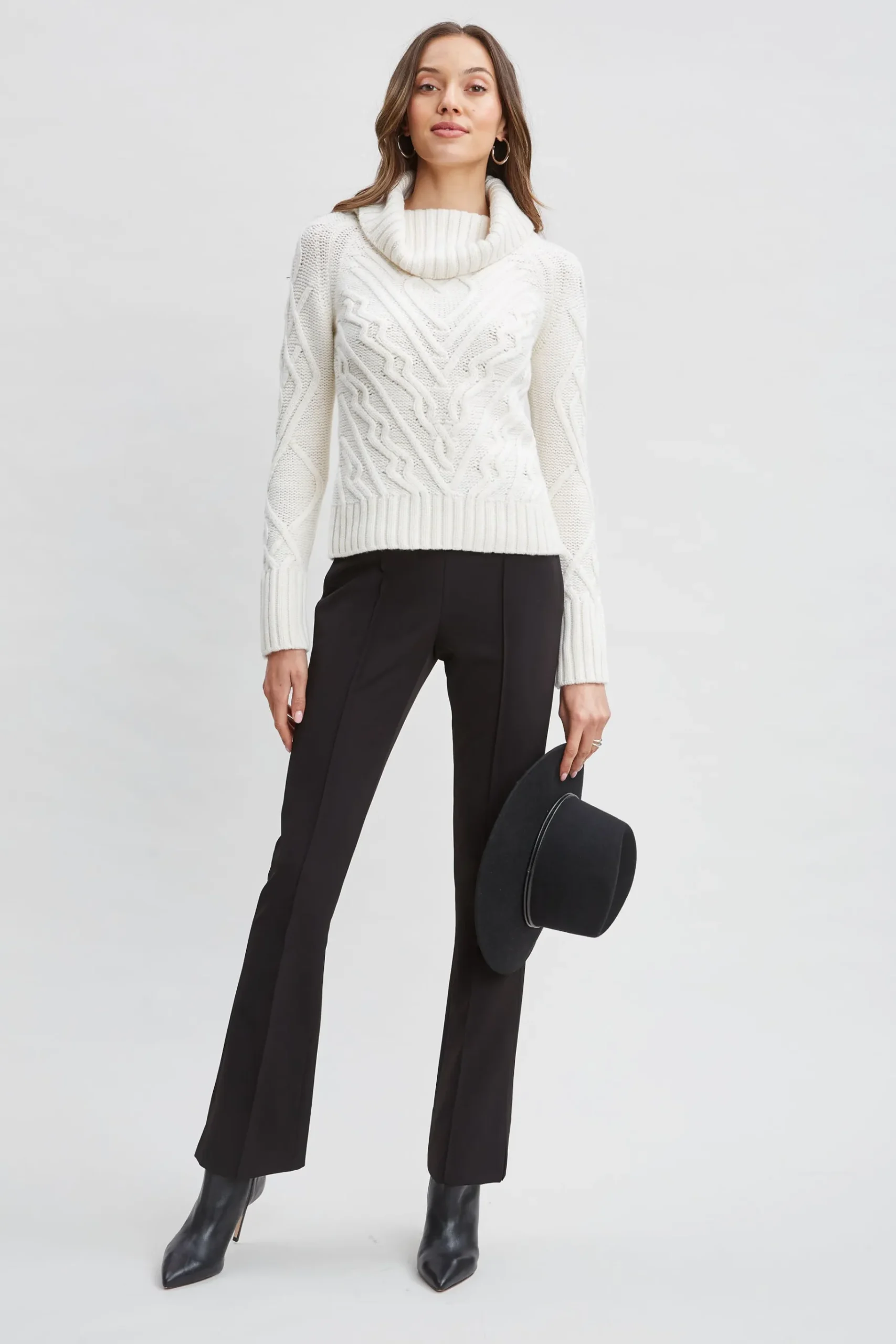 Elie Tahari Texture Turtleneck Wool Sweater- Tops & Sweaters