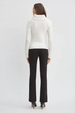 Elie Tahari Texture Turtleneck Wool Sweater- Tops & Sweaters