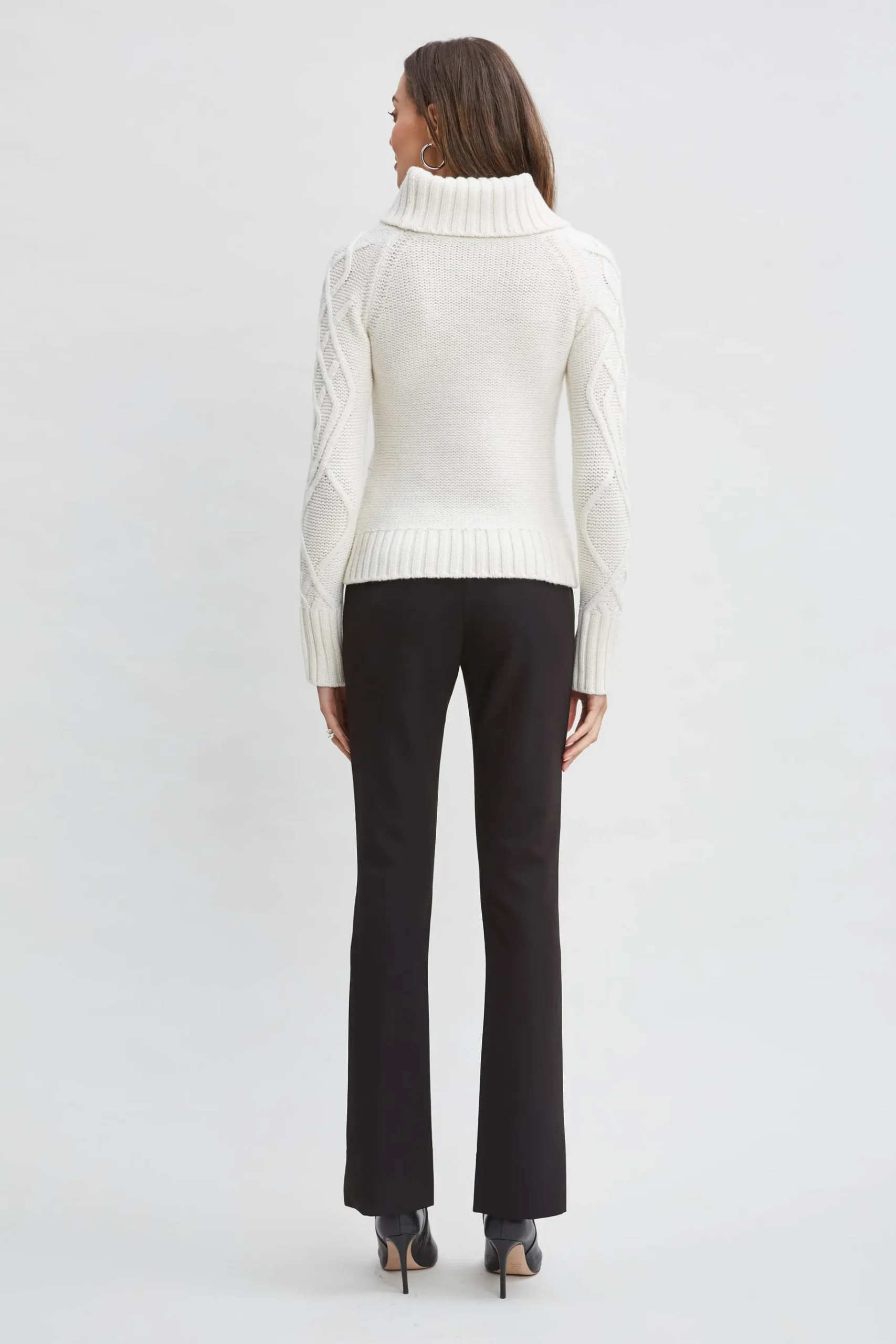 Elie Tahari Texture Turtleneck Wool Sweater- Tops & Sweaters