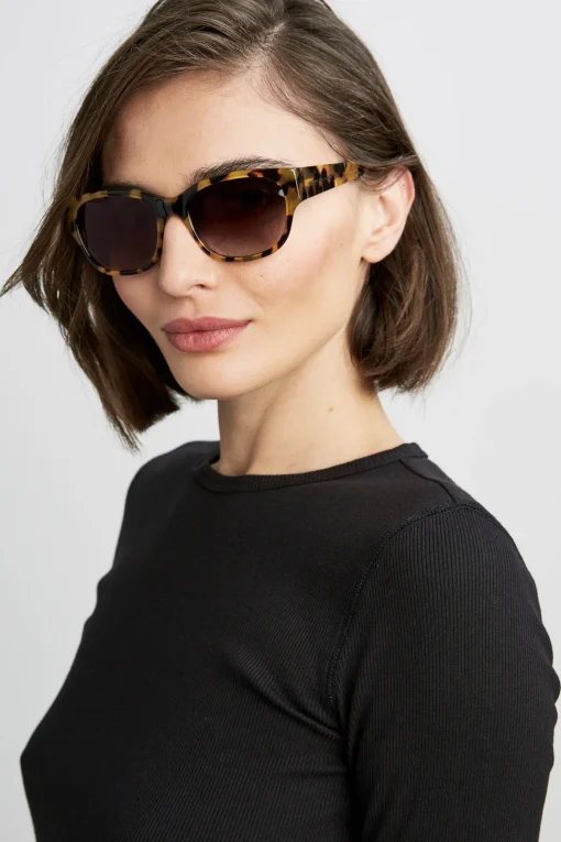 Elie Tahari Tortoise Rectangular Sunglasses- Fragrance|Gloves