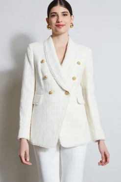 Elie Tahari Tweed Double Breasted Blazer- Jackets & Blazers