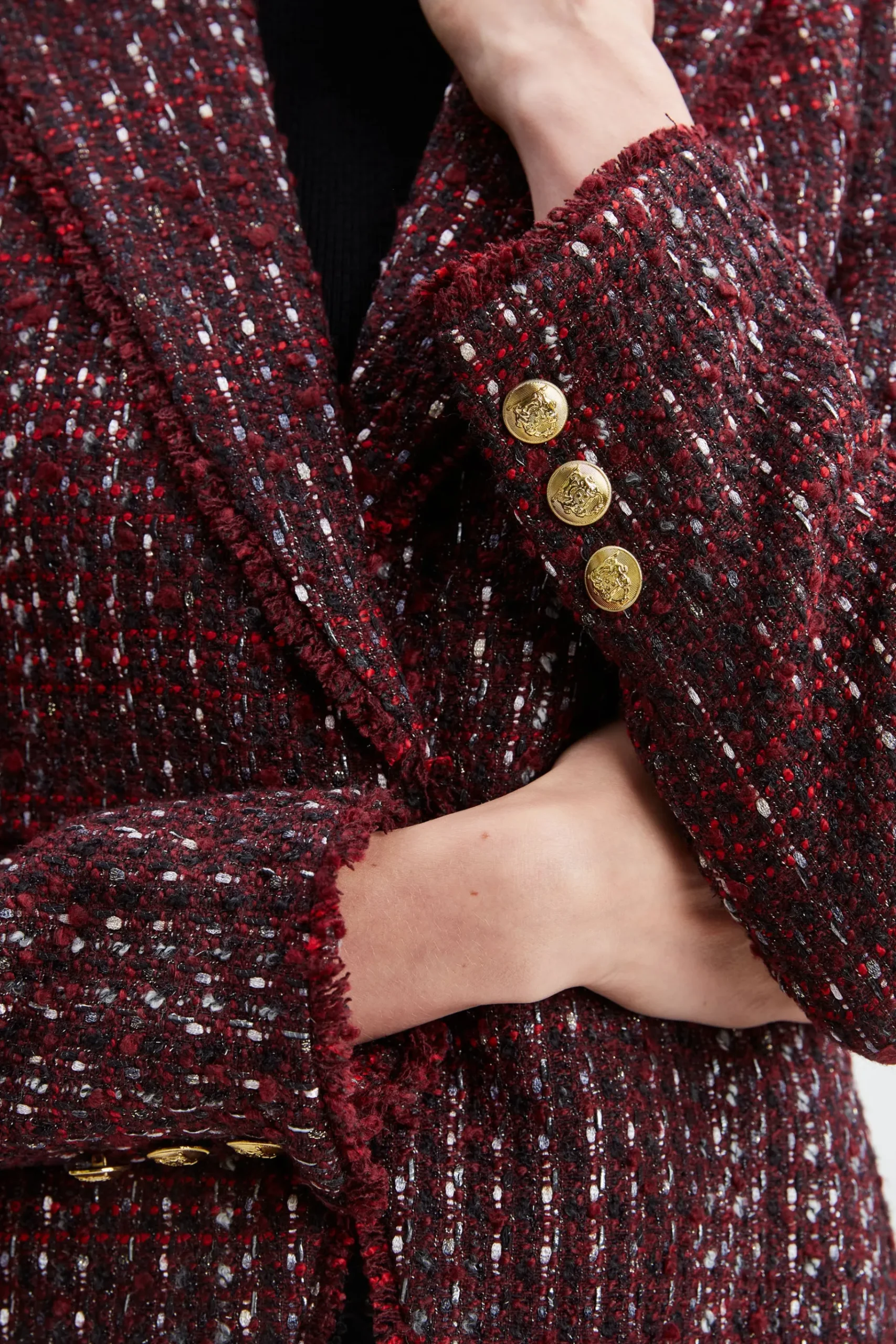 Elie Tahari Tweed Single Button Blazer- Jackets & Blazers|Suiting