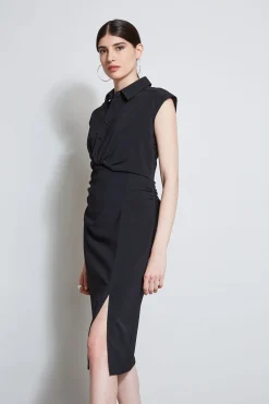 Elie Tahari Twist Button Dress- Dresses & Jumpsuits