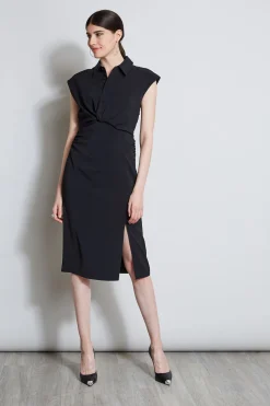 Elie Tahari Twist Button Dress- Dresses & Jumpsuits