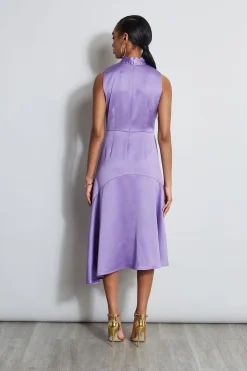 Elie Tahari Twist Neck Satin Dress- Dresses & Jumpsuits|Sleeveless Dresses