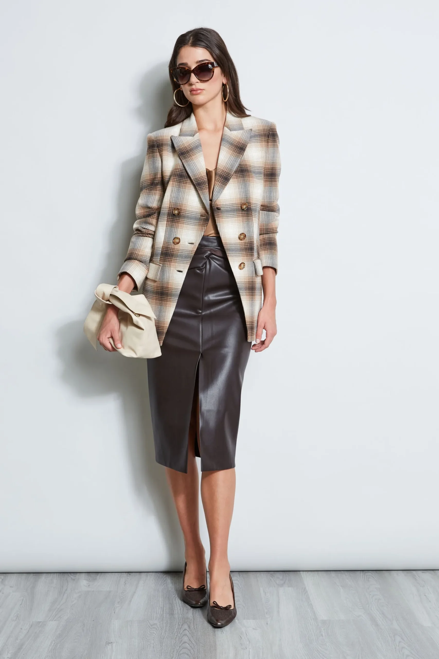 Elie Tahari Twist Vegan Leather Skirt- Bottoms