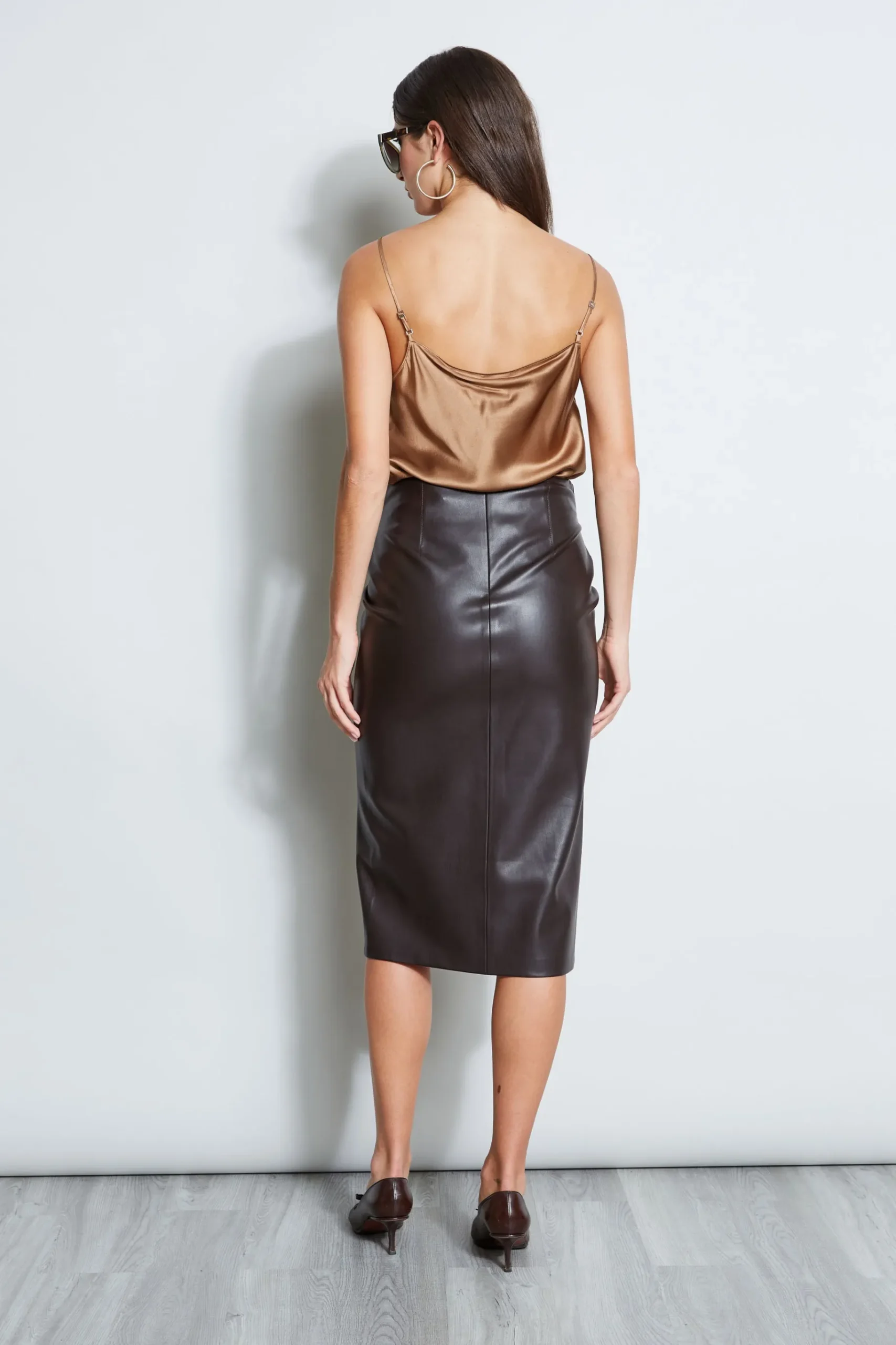 Elie Tahari Twist Vegan Leather Skirt- Bottoms