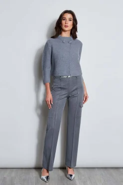 Elie Tahari Two Button Wool Sweater- Tops & Sweaters|Suiting