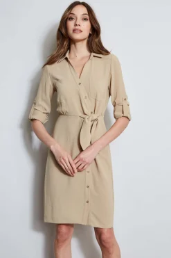 Elie Tahari Utility Tie Shirt Dress- Dresses & Jumpsuits