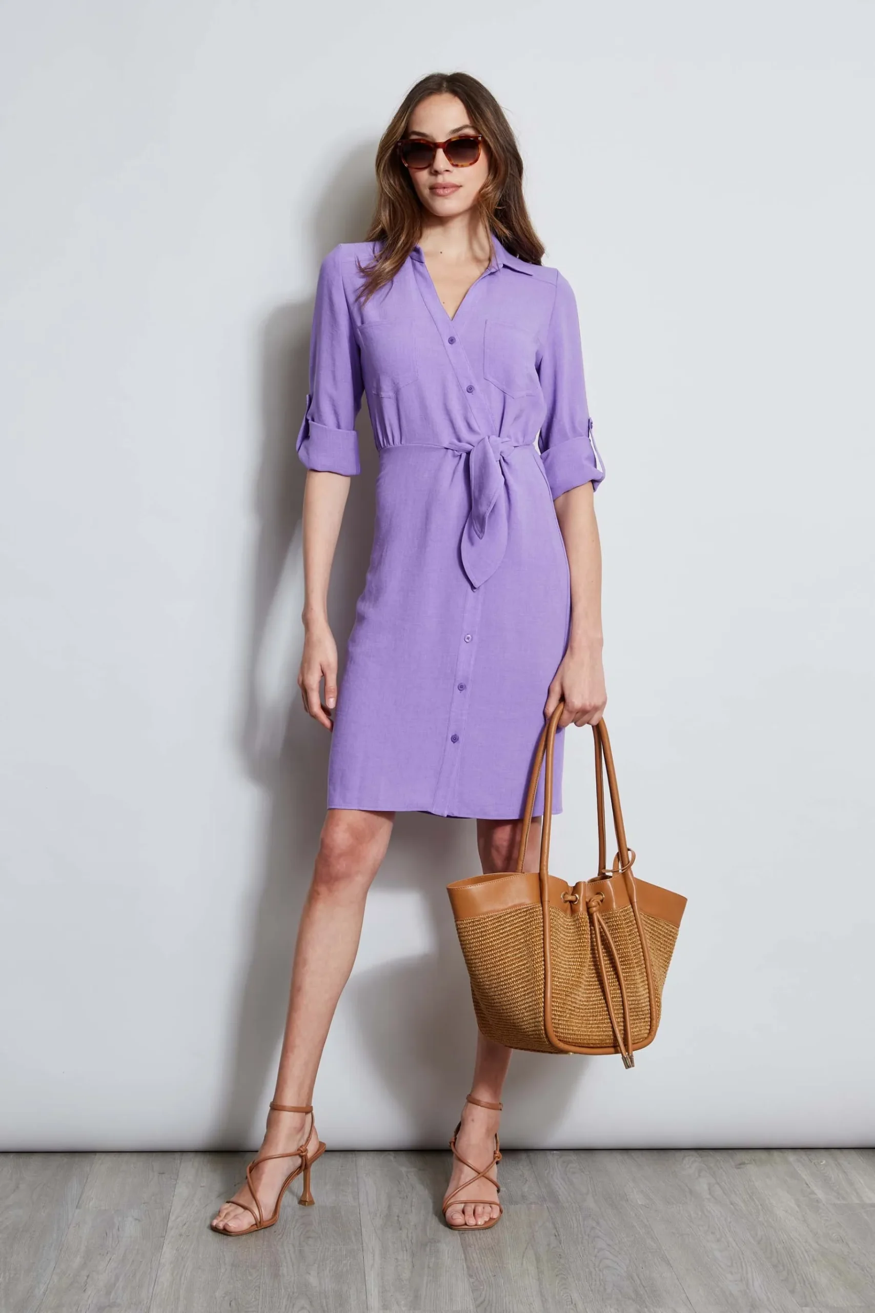 Elie Tahari Utility Tie Shirt Dress- Dresses & Jumpsuits