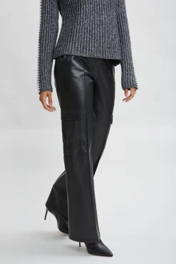 Elie Tahari Vegan Leather Cargo Pant- Bottoms