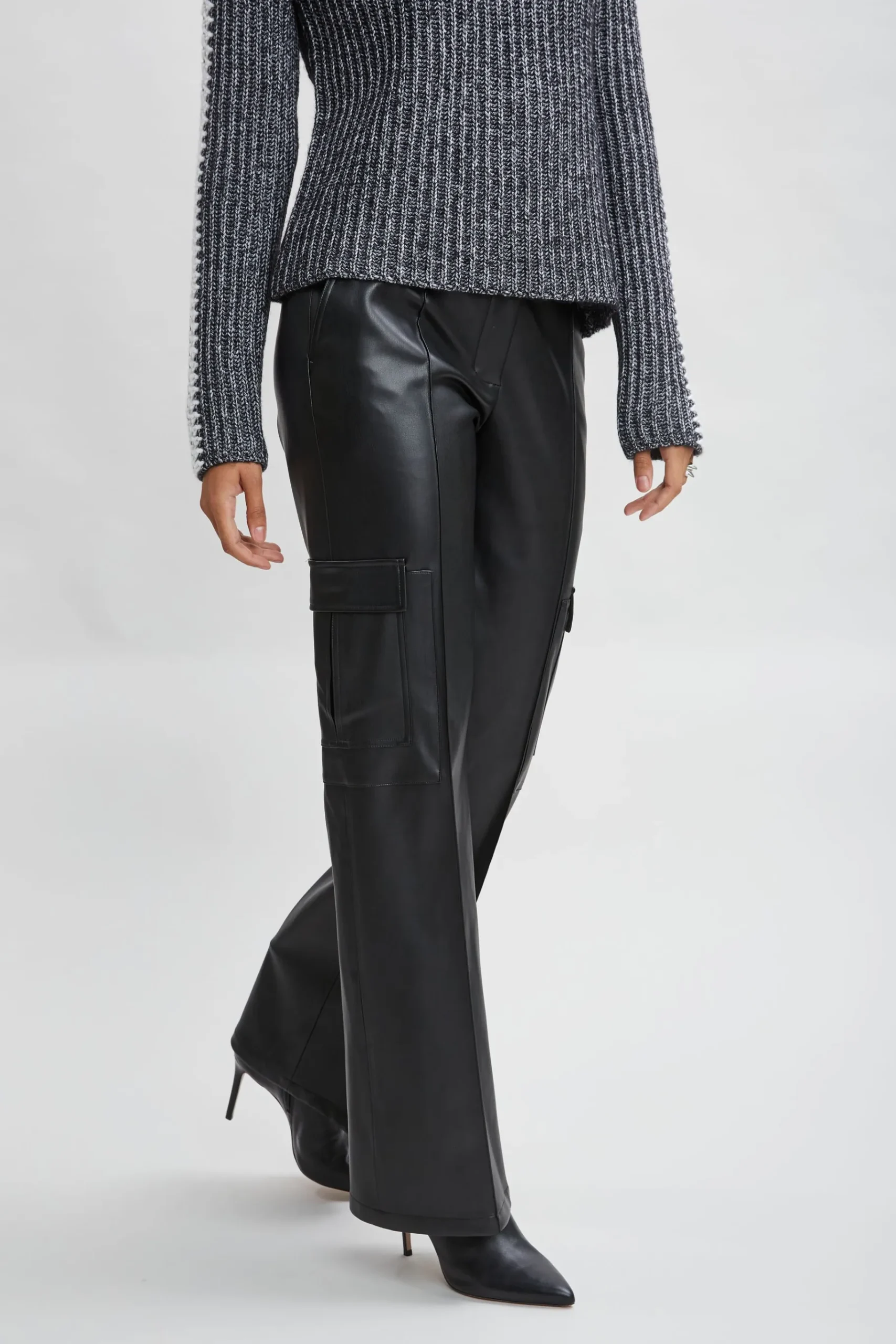 Elie Tahari Vegan Leather Cargo Pant- Bottoms