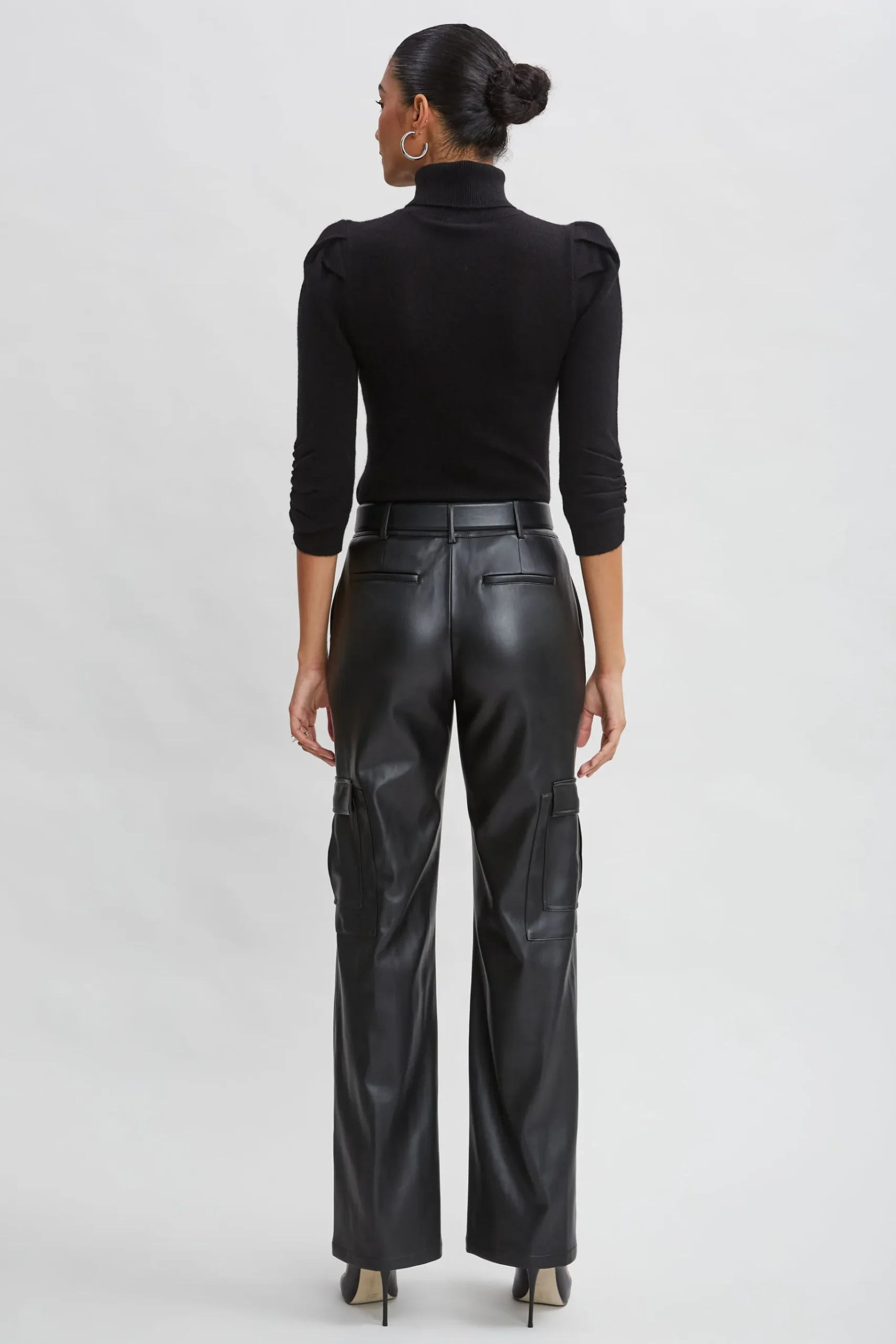 Elie Tahari Vegan Leather Cargo Pant- Bottoms