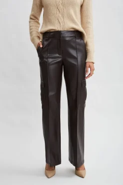 Elie Tahari Vegan Leather Cargo Pant- Bottoms