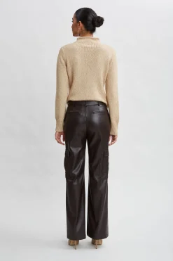 Elie Tahari Vegan Leather Cargo Pant- Bottoms